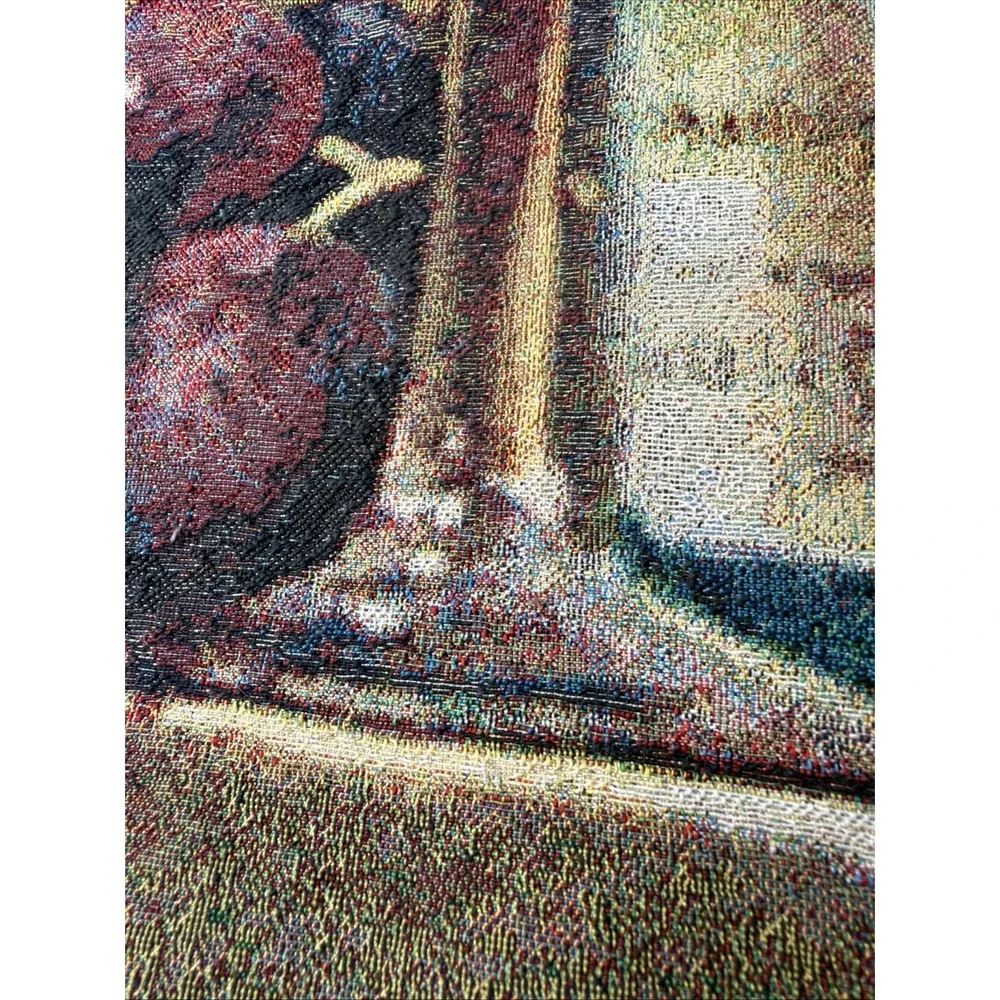 Wine Tapestry Wall Hanging Montagny 1998 Still Life Grapes Tuscan Kitchen Vtg